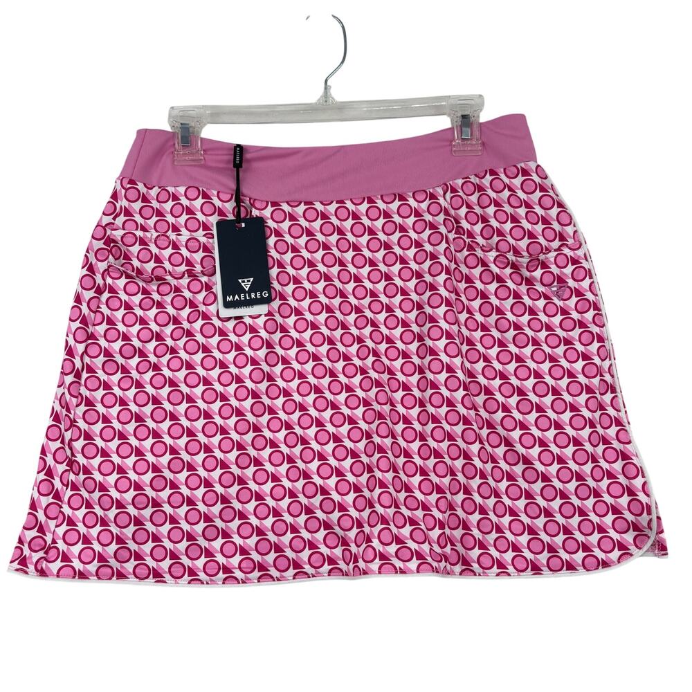 Maelreg Skort Size L Pink Print Skirt Built in Shorts Lining Wicking UPF 30+